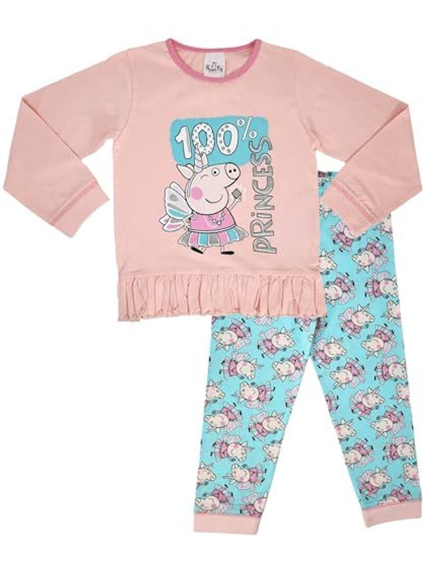 Peppa 100% Cotton Long Pyjama Set 18m-7yr, Stocking filler xmas gift