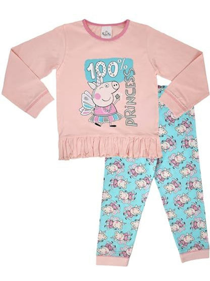 Peppa 100% Cotton Long Pyjama Set 18m-7yr, Stocking filler xmas gift