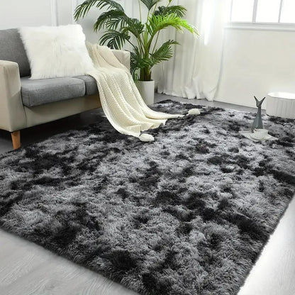 1pc Extra Large 230x160cm (7.5x5.2ft) Shaggy Mat - Plush Fluffy Mat with Anti-Slip Backing, Machine Washable Soft Floor Mat for Living Room, Bedroom, Home - Dark Grey Luxury Area Mat