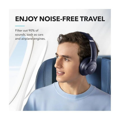soundcore by Anker Q20i Hybrid Active Noise Cancelling Foldable Headphones, Wireless Over-Ear Bluetooth, 40H Long ANC Playtime, Hi-Res Audio, Big Bass, Customize via an App, Transparency Mode (Renewed)