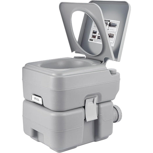 Portable Camping Toilet 20L, Lightweight Outdoor Travel Toilet with Removable Waste Tank, Flushable Portable Potty for Camping, Campervan, Caravan, Boat & RV