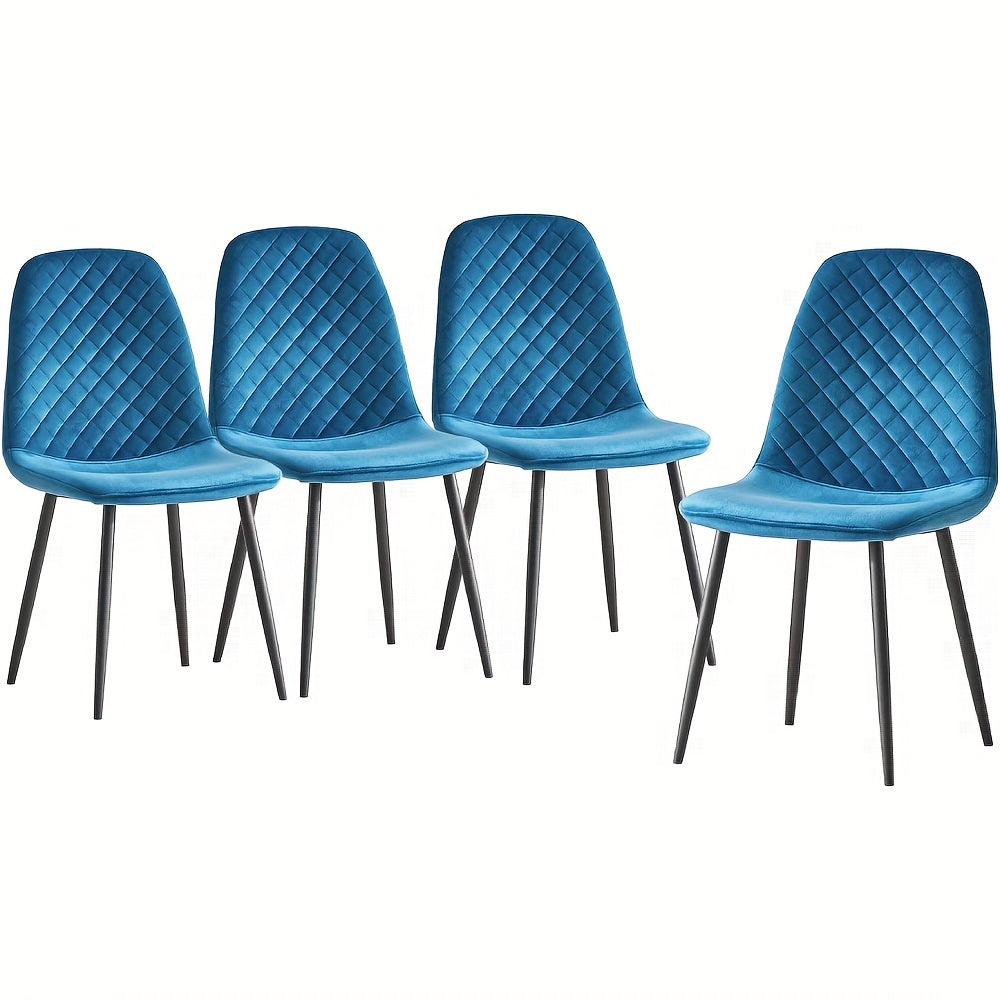 Velvet Dining Chairs Set of 2 or 4 – Upholstered Fabric Seat with Metal Legs, 40x44.5x84cm, 120kg Capacity, Modern Dining Room & Living Room Side Chairs, 16 Colours