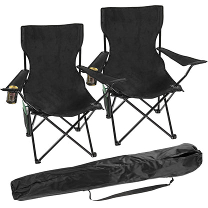 Taylor & Brown Set of 2 Lightweight Folding Camp Chair - Portable Chairs with Cup Holder, Side Pocket and Bag Perfect for Camping, Festivals, Garden, Fishing, Beach and BBQs, Camping Chair