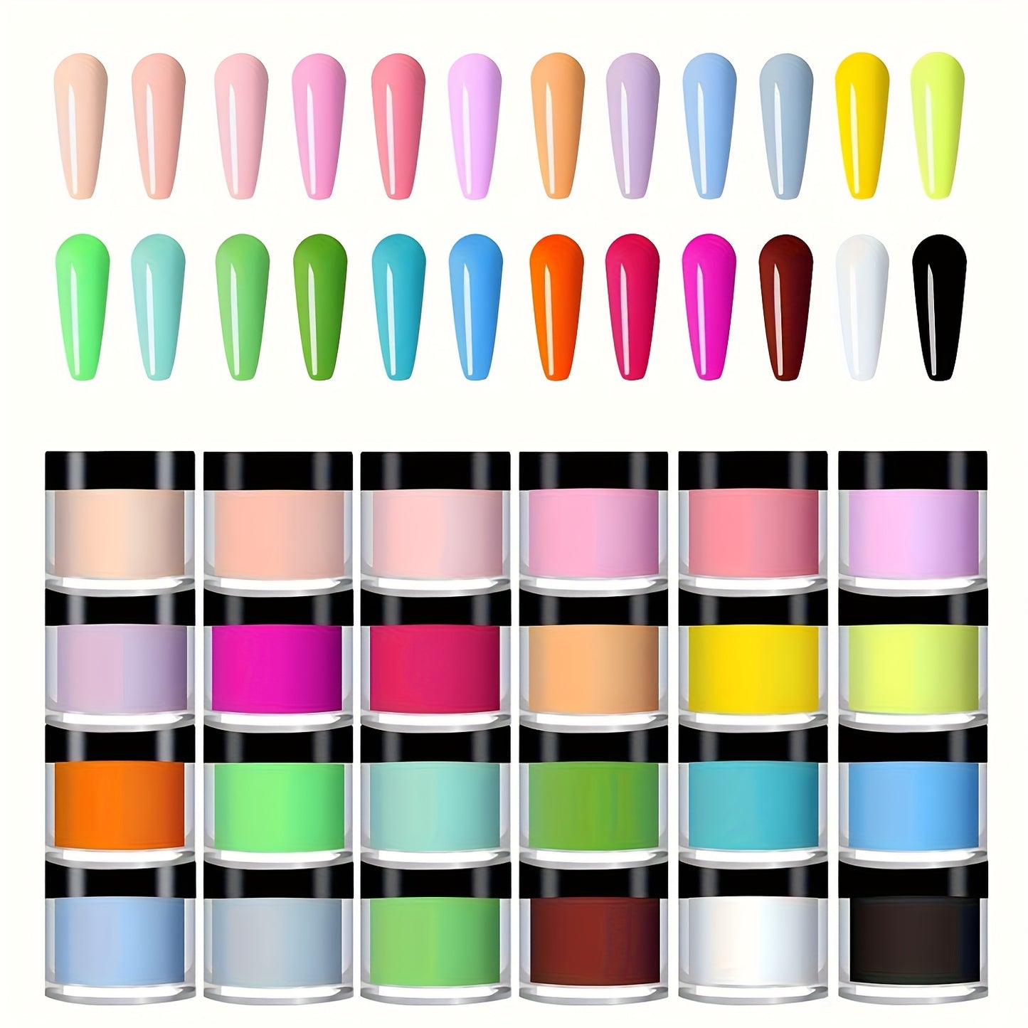 Set of Acrylic Powders, Featuring 24 Shades for Acrylic for nails, Perfect for Valentine'S for nail Art, Including Options for Nail Extensions, French Tips, And 3D Flowers, No Lamp Required