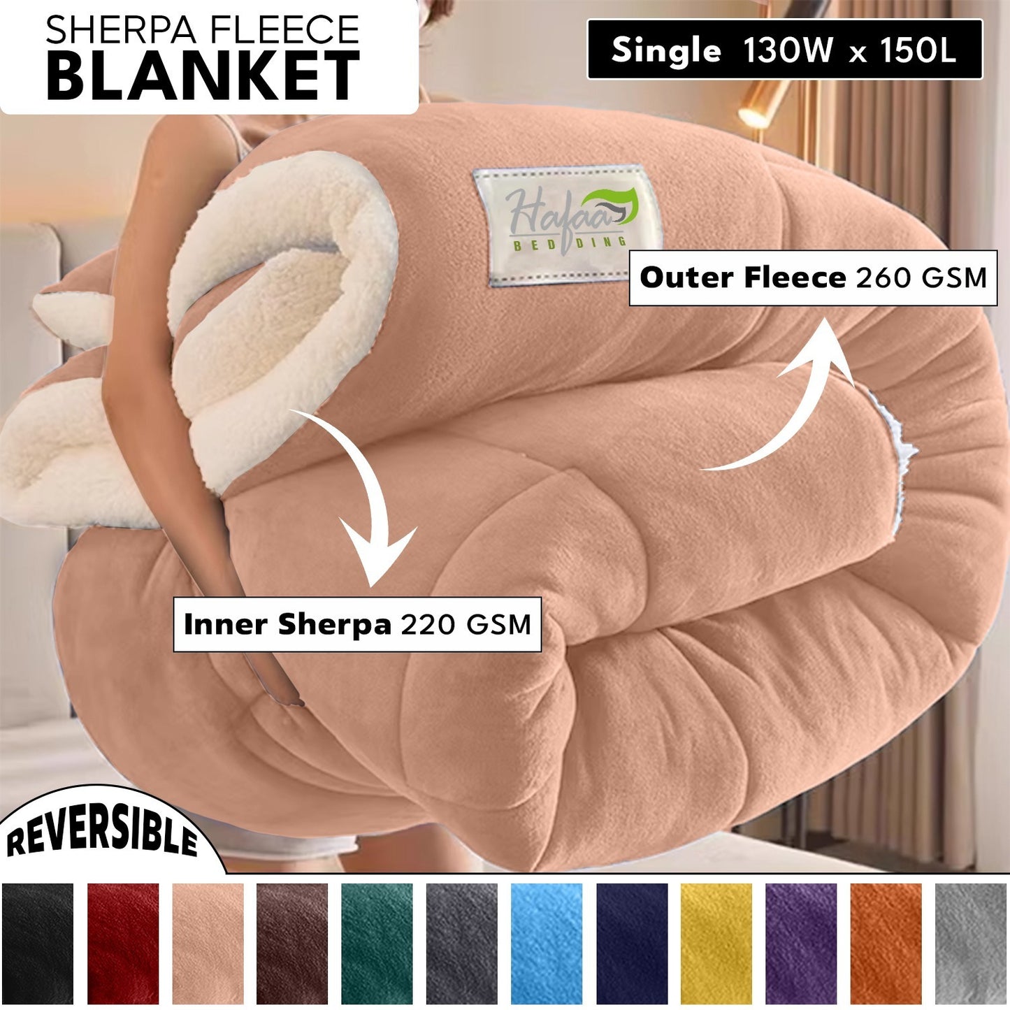 Soft Cozy Sherpa Blanket, Double-Sided Throw Blanket, Contemporary Design, Warm Throw for Couch, Bed, Office and Travel, Versatile All-Season, Perfect Holiday Gift