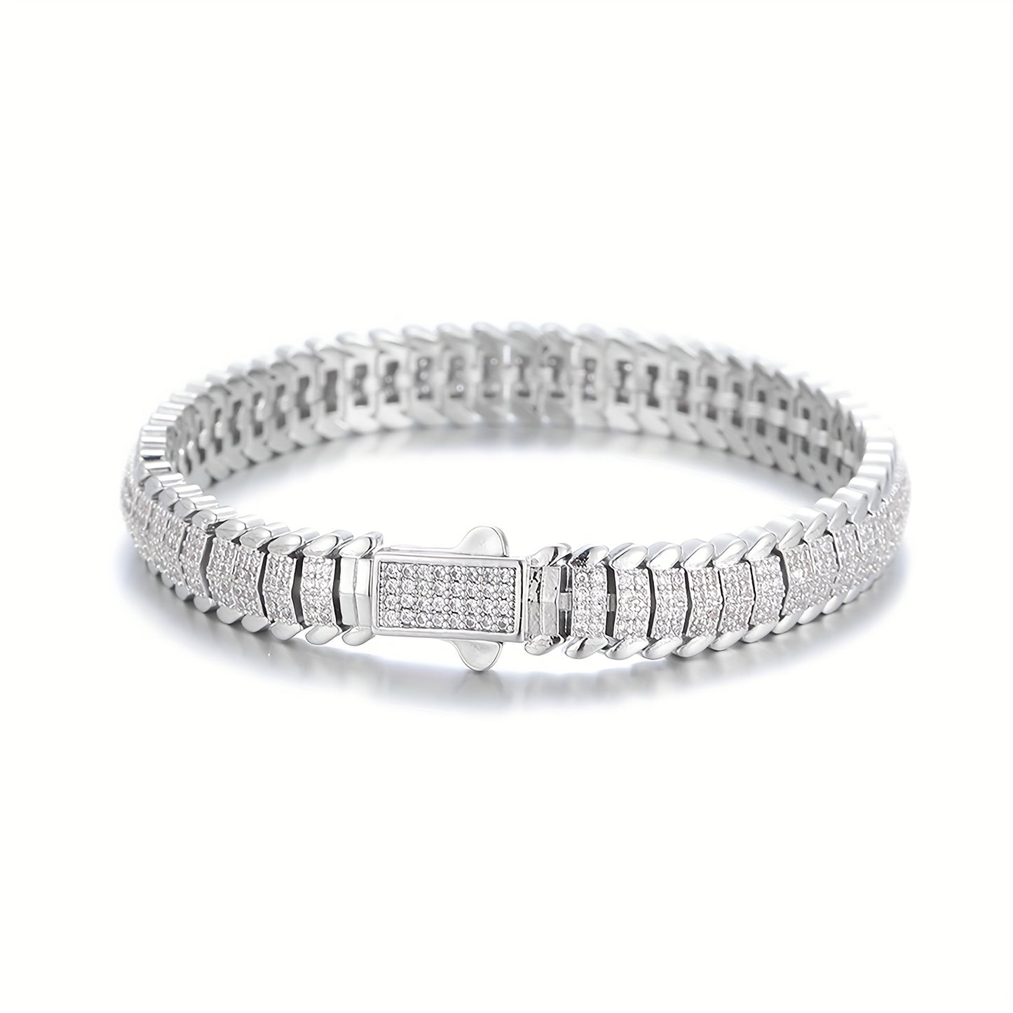ICEDCHICS 1pc 9MM Hip Hop Bracelet RAPPER Rap Bracelet Daily Party Wear Bracelet Romantic Holiday Holiday Gift
