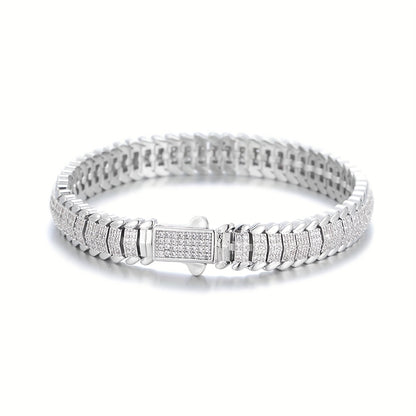 ICEDCHICS 1pc 9MM Hip Hop Bracelet RAPPER Rap Bracelet Daily Party Wear Bracelet Romantic Holiday Holiday Gift