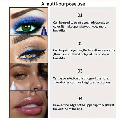 12 Eyeliner Pens with Pencil Sharpener Set 2 in 1 Color Makeup Eyeliner Pen Eye Shadow Waterproof And Sweat Resistant, Lasting, Perfect Gift for Mother'S Day