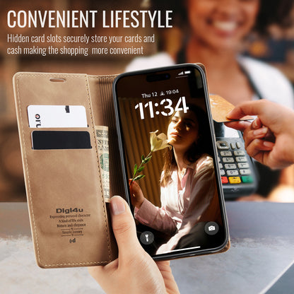 Upgraded Faux Leather Flip Cover Wallet Case For iPhone 16 Plus 16 Pro Max with Card Holder, Magnetic Closure, and Stand Function Phone Case