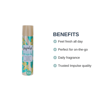 Pack of - 3 Impulse Hint of Musk Body Spray 75ml