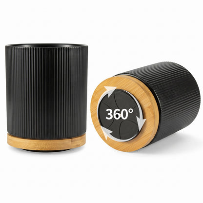 360° Rotating Ceramic Kitchen Organizer with Detachable Bamboo Base – Space-Saving Utensil Holder for Countertops, Perfect for Cooking Tools, Flower Vases, and Whisky Glasses, Kitchen Accessories