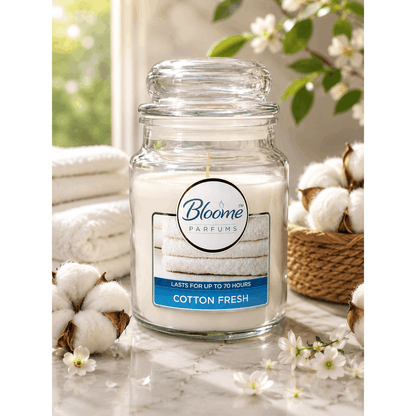 Bloome Perfumes Glass Candle - Large - Cotton Fresh - 510g pack of 1