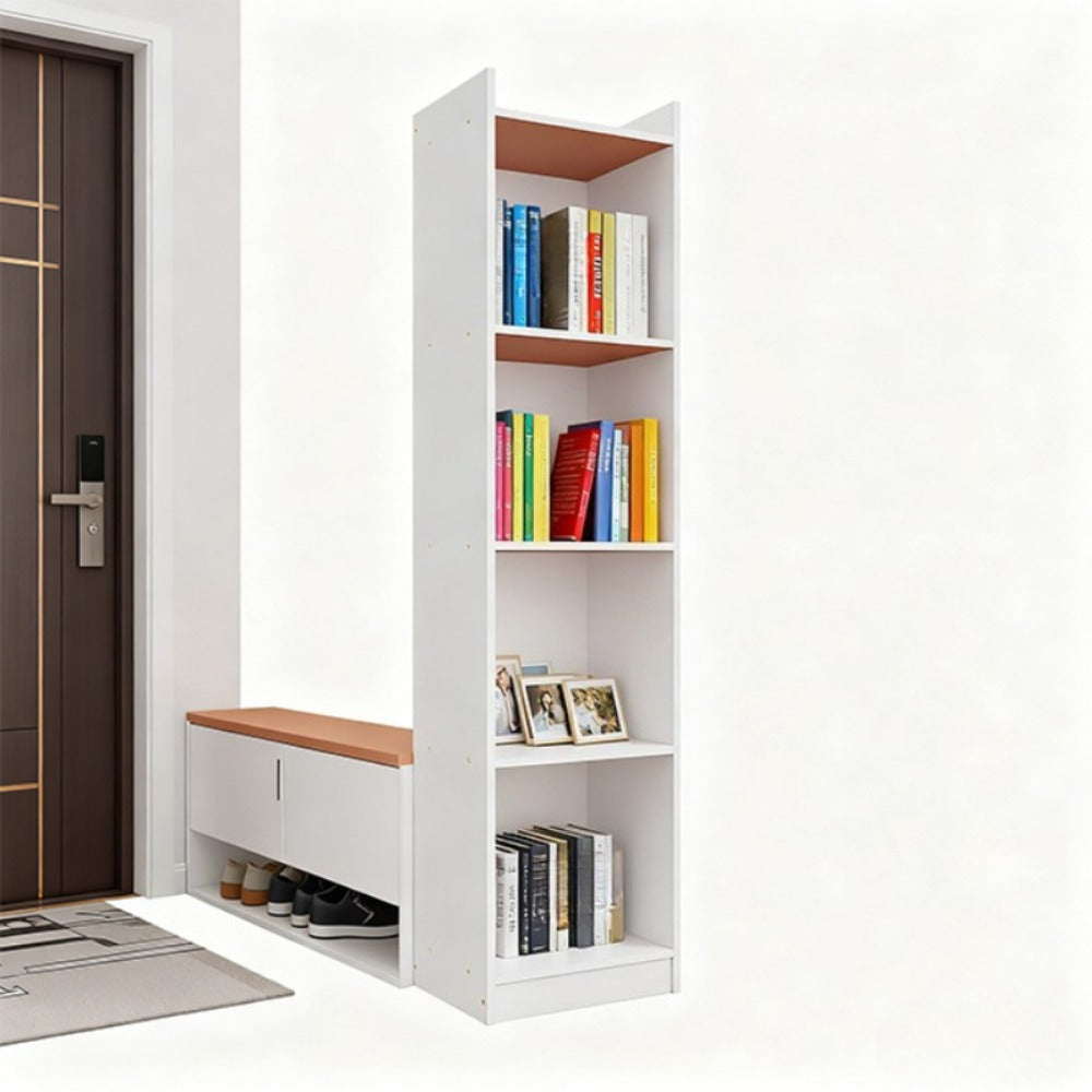 5-Tier Slim Storage Shelf Narrow Bookcase Organiser for Hallway Entryway Living Room & Office – Freestanding Corner Floor Cabinet Open Shelving Unit Easy Assembly