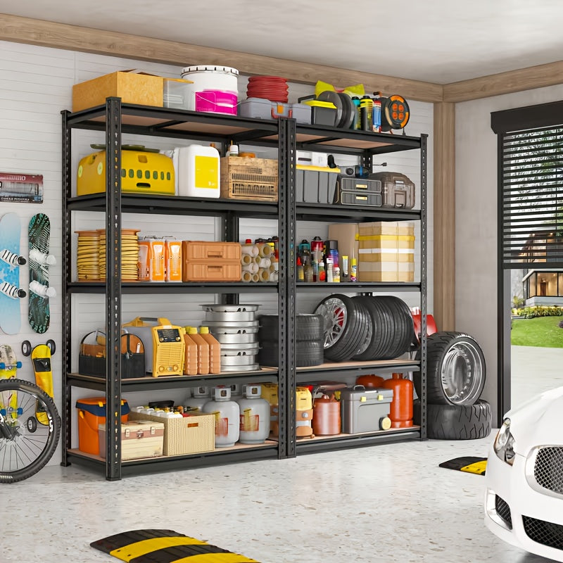 5-layer Steel Frame - Capacity 150-300kg, Suitable for Home, Office, Warehouse, Multi-functional Floor-standing Shelf with Durable Steel Frame, Durable and Easy to Assemble, Storage Rack, Multi-functional Shelf, Sturdy Structure, Storage Rack Storage