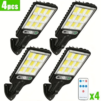 LECLSTAR Solar Street Lights, 1/2/4/6-Pack Solar Motion Sensor Lights, Solar Motion Sensor Wall Lights, 108 COB LEDs, IP65, 3 Lighting Modes, Rechargeable Lithium Battery, for Outdoor Garden, Garage, Yard, Backyard, Patio, Porch