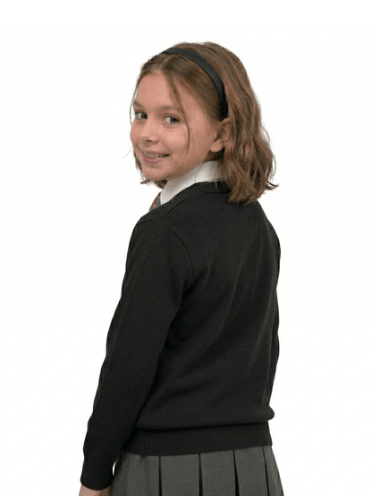 GW CLASSY OUTFIT Boys & Girls V-Neck School Jumper – Kids Unisex Long Sleeve Fleece Uniform Soft & Comfortable Sweatshirt