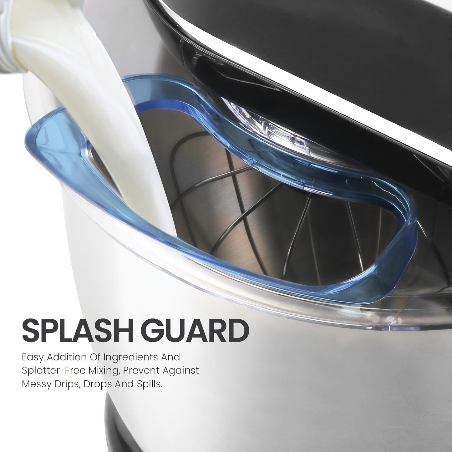 SUPERLEX 3-in-1 Stand Mixer 5L with 8 Speeds, Kitchen Machine with Pulse with Dough Hook, Whisk, Eggbeater Attachment for Baking Cake Bread 1300W