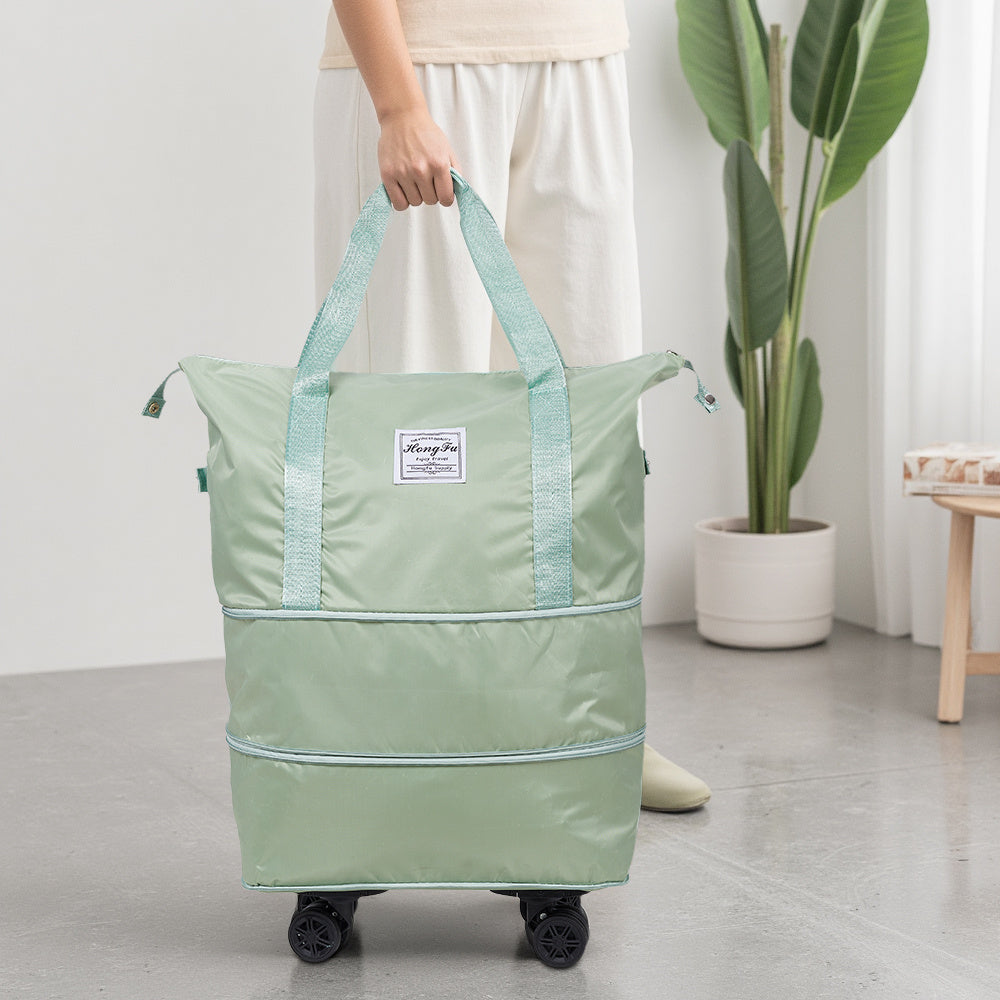 Travel Bag with Detachable Wheels, Expandable Duffel Bags for Women, Foldable Rolling Duffle Bag with Wheels, Carry on Luggage, Gift for Men Women Suitcases
