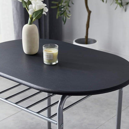 Dining Table and Chairs Set Metal Wood Effect Kitchen Table Dining Chairs