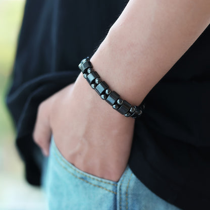 4pcs Men'S Fashion Sports Black bangle bracelet Handcrafted Retro-Style Body Jewelry Creative Handsome Gift