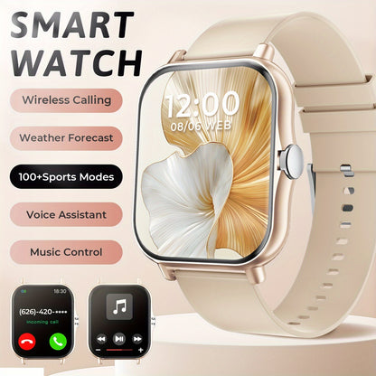 1.83-Inch Smart Watch - Unisex Fitness Tracker - Wireless Calling, Music Play, Weather Forecast - Call Alerts, App Notifications, Versatile Watch Faces - Perfect Gift for Labor Day, Back to School & Christmas - Stylish Sporty Design