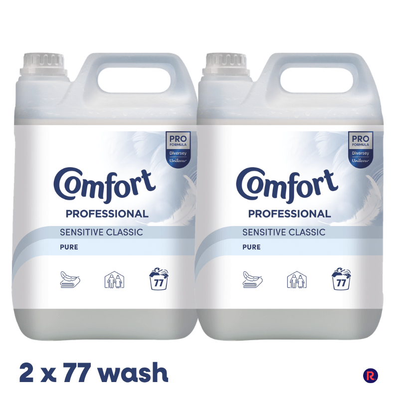 Comfort Pro Formula Sensitive Classic Fabric Conditioner Pure Fragrance 77 Washes - 2 Pack (2 x 4.8L) White