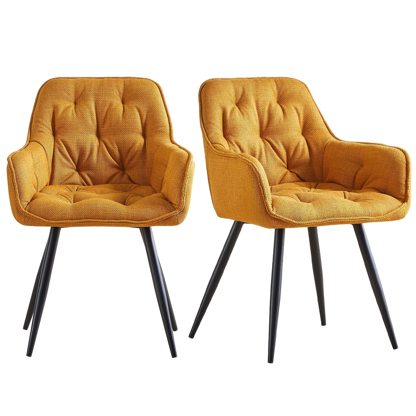 Velvet Padded Dining Chair with Metal Legs & Armrest - Upholstered Tub Chair for Kitchen, Living Room, Bedroom & Office, 15 Colours, UK Stock