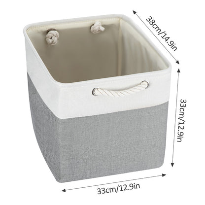 4x Collapsible Organiser 33x33x38 Cm Shelf Basket With Handles For Shelves Closets And Wardrobes Fabric Storage Basket