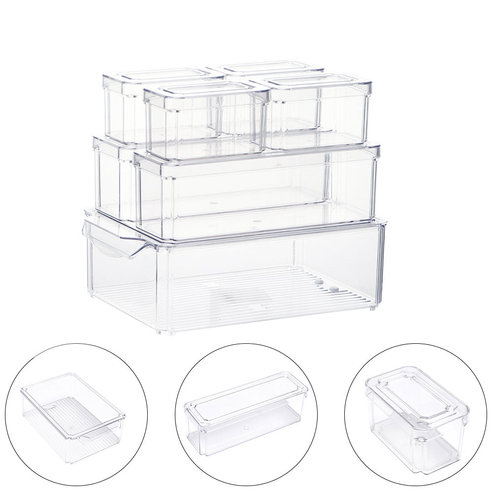 7/10-Pack Clear Stackable Refrigerator Organizer Bins - Multi-Purpose Food Storage Containers for Fridge, Freezer, Pantry - Ideal for Fruits, Vegetables, Meat - Durable PET, Easy to Clean, Fridge Storage Boxes and Containers