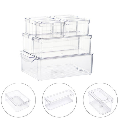 7/10-Pack Clear Stackable Refrigerator Organizer Bins - Multi-Purpose Food Storage Containers for Fridge, Freezer, Pantry - Ideal for Fruits, Vegetables, Meat - Durable PET, Easy to Clean, Fridge Storage Boxes and Containers