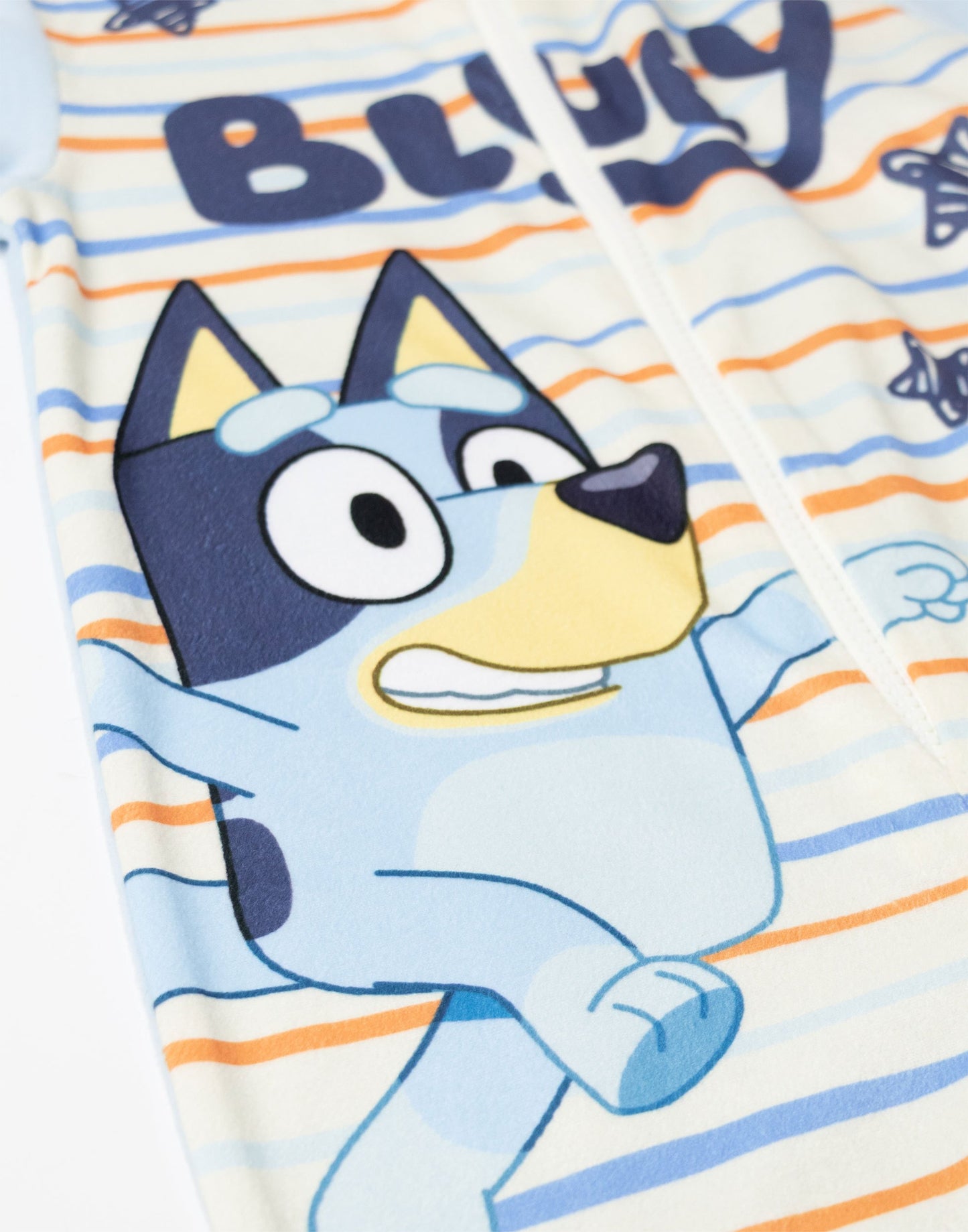 Bluey Boys Blue Striped Onesie | Long Sleeve Zip-Up Sleepwear with Bluey & Bingo Characters | Microfleece Loungewear for Bedtime & Relaxing | Kids Cartoon Pyjamas | Bluey Merch - 3-4 Years