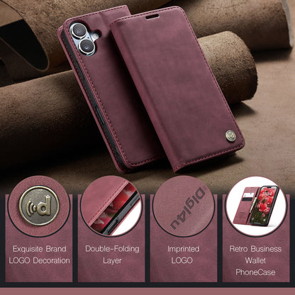 Upgraded Faux Leather Flip Cover Wallet Case For iPhone 16 Plus 16 Pro Max with Card Holder, Magnetic Closure, and Stand Function Phone Case