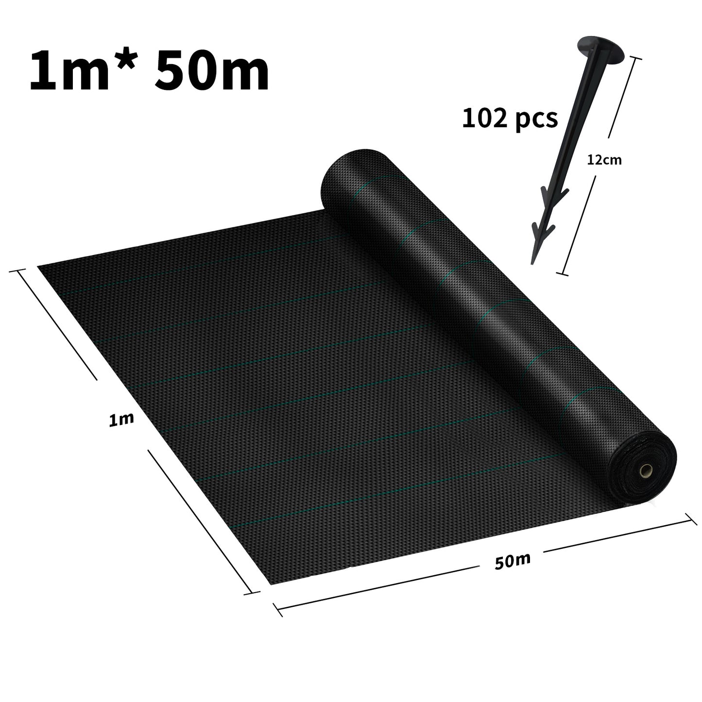 Weed Control Fabric Weed Barrier Fabric Weed Block Fabric Ground Cover Landscape Fabric with Nails And Separation Line Weed Control Membrane