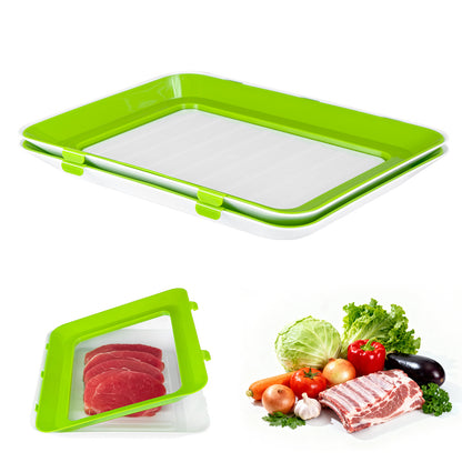 Stretch-Fit Food Storage Containers Reusable Preservation Trays for Fridge Organization – Perfect for Vegetables, Fruits, and Meats – Space-Saving Stackable Design