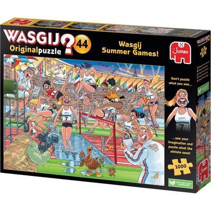 Wasgij Original 44, Summer Games Age 14+! 1000pcs Jigsaw Puzzles for Adults - Fun, Challenging & Brainteasing Adults Jigsaw Puzzle - Uncover the Puzzle - 100% Recycled Cardboard - 1000pcss - Jumbo