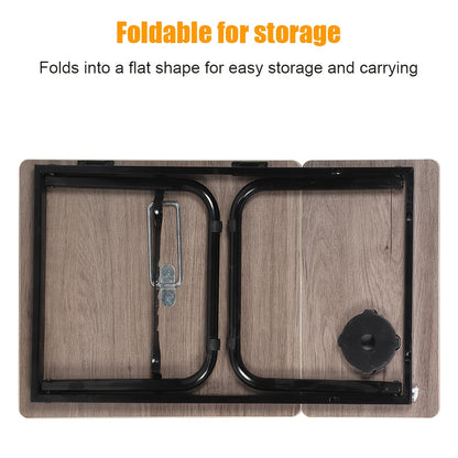 Folding Laptop Desk with Cup Holder - 5-Level Adjustable Tilt, Laptop Bed Table, Adjustable Laptop Stand, Portable And Sturdy Wooden Frame, Ideal for Reading, Studying And Serving Breakfast in Bed