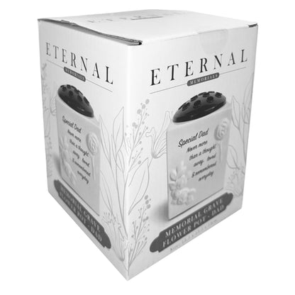 Memorial Rose Bowl with 3D Flowers and Wording Glazed Finish Graveside Vase Ornament - Special Dad