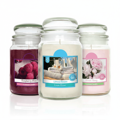 18oz Scented Glass Jar Candles up to 150 hours burning time with amazing fragrance- Different Flavor Fragranced Candles Pack of 1