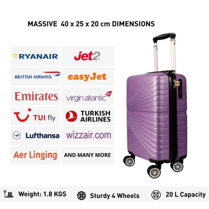 1611 RYANAIR UNDERSEAT CABIN TROLLEY CASE 40 X 25 X 20 CM DETACHABLE WHEELS