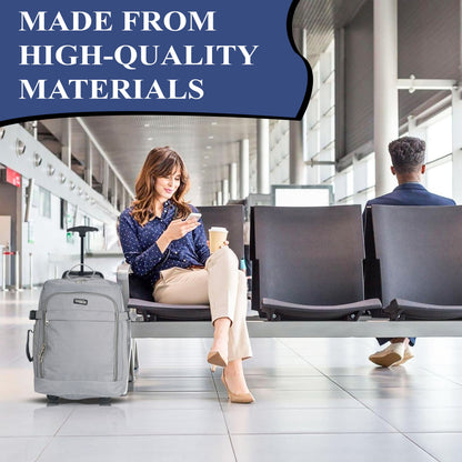 ZAHRAB 40x30x20cm Cabin Bag Underseat Bag Lightweight Hand Luggage Cabin Trolley with Wheels Flight Bags Suit Case