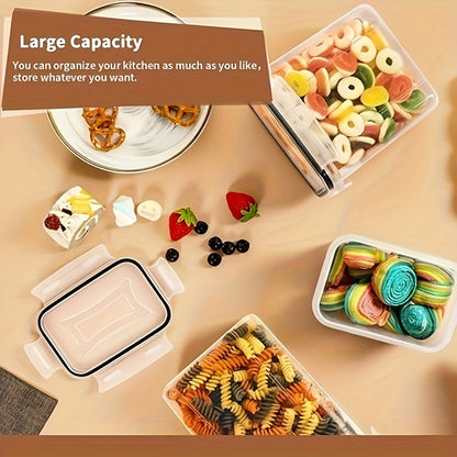 25pcs Air-tight Crisper With Lid, Label And Marker, Plastic Kitchen Pantry Storage Container For Sugar, Flour And Baking Supplies, Kitchen Supplies, To Keep Food Fresh And Organized