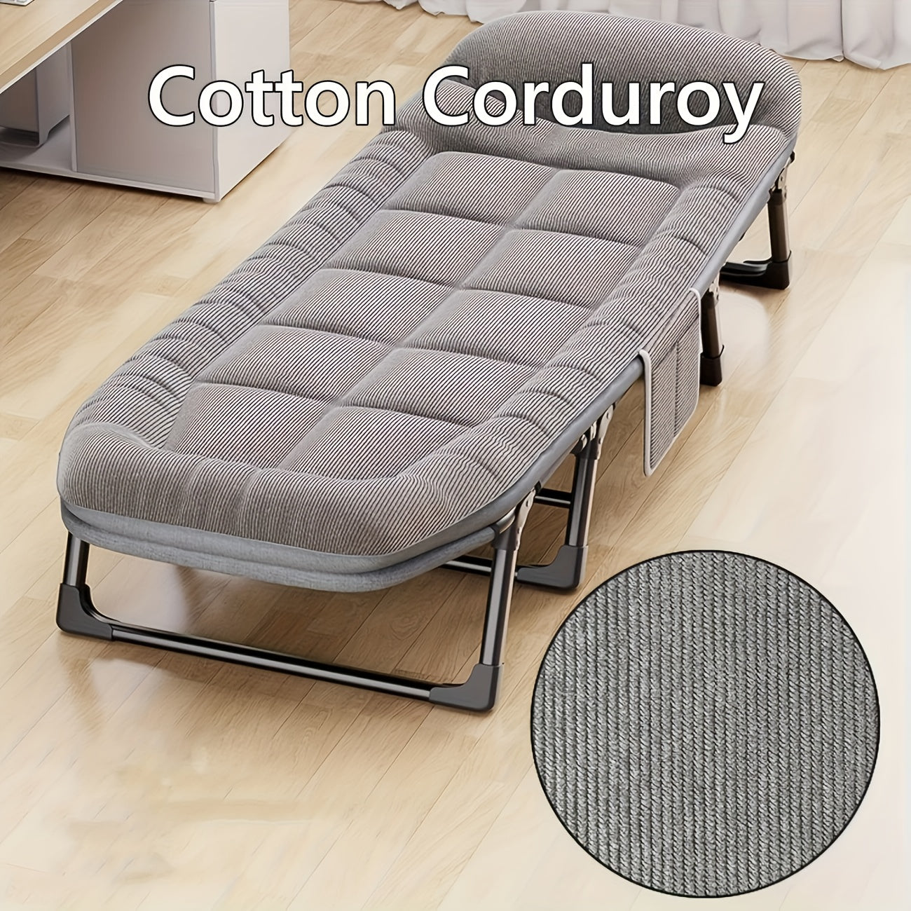 Sun Lounger with Cushion 6-Position Adjustable Folding Sun Lounger Portable 280kg Max. Load Sunloungers with Strap 200x65x32cm Sun Bed for Garden Pools Camping Indoor, Gray