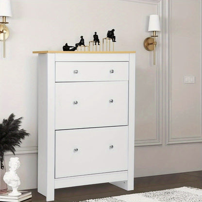 Shoe Cabinet, Wooden Shoe Storage Cabinet,Shoe Storage,Shoe Storage Cabinet For Hallway,For Living Room Bedroom Hall White H 108 X W 78 X D 23 cm