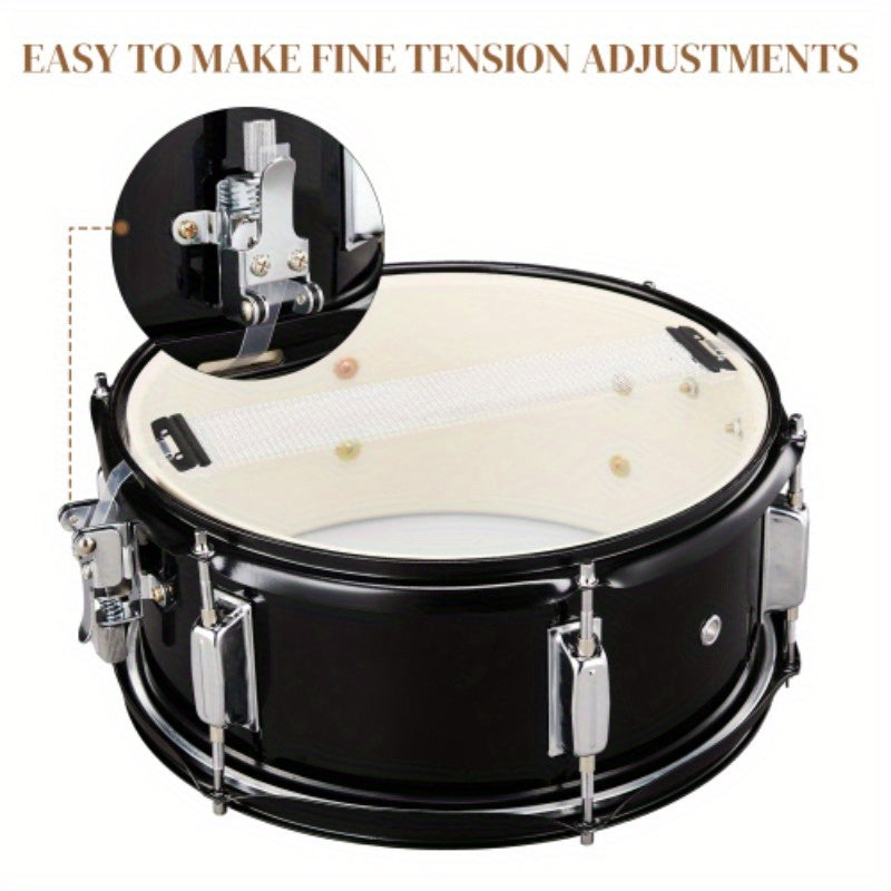 30.48cm*13.97cm Black Snare Drum Made of Poplar Wood