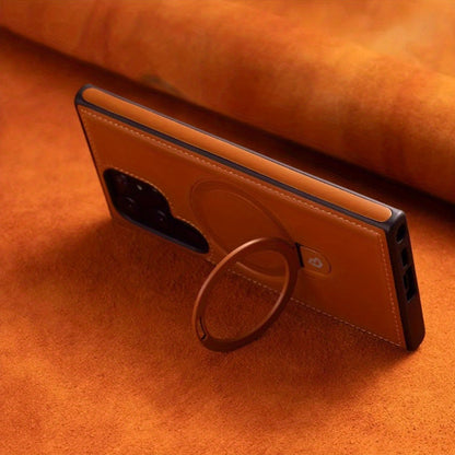 Phone Case - Vintage Synthetic Faux Leather Magnetic Case for Samsung Galaxy S25 S24 Ultra S23 S22 Plus Wireless Charging Shock-Resistant Phone Protector