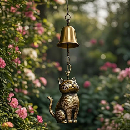 1pc Cat Wind Chime 2025 Unique Cat Garden Decor Outdoor Themed Statue Gifts
