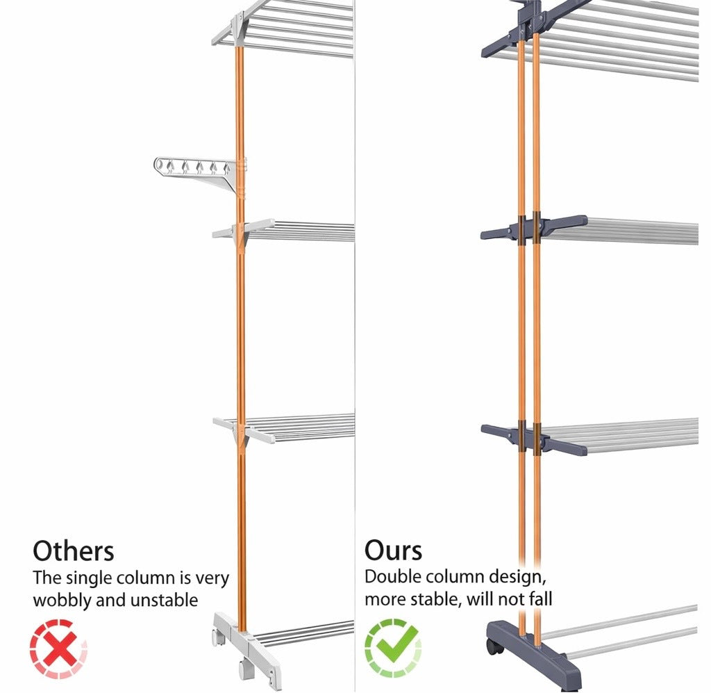 4 Tier Extra Large Clothes Airer Indoor Foldable Outdoor Laundry Dryer Rack Line Hangable Hanger Racks