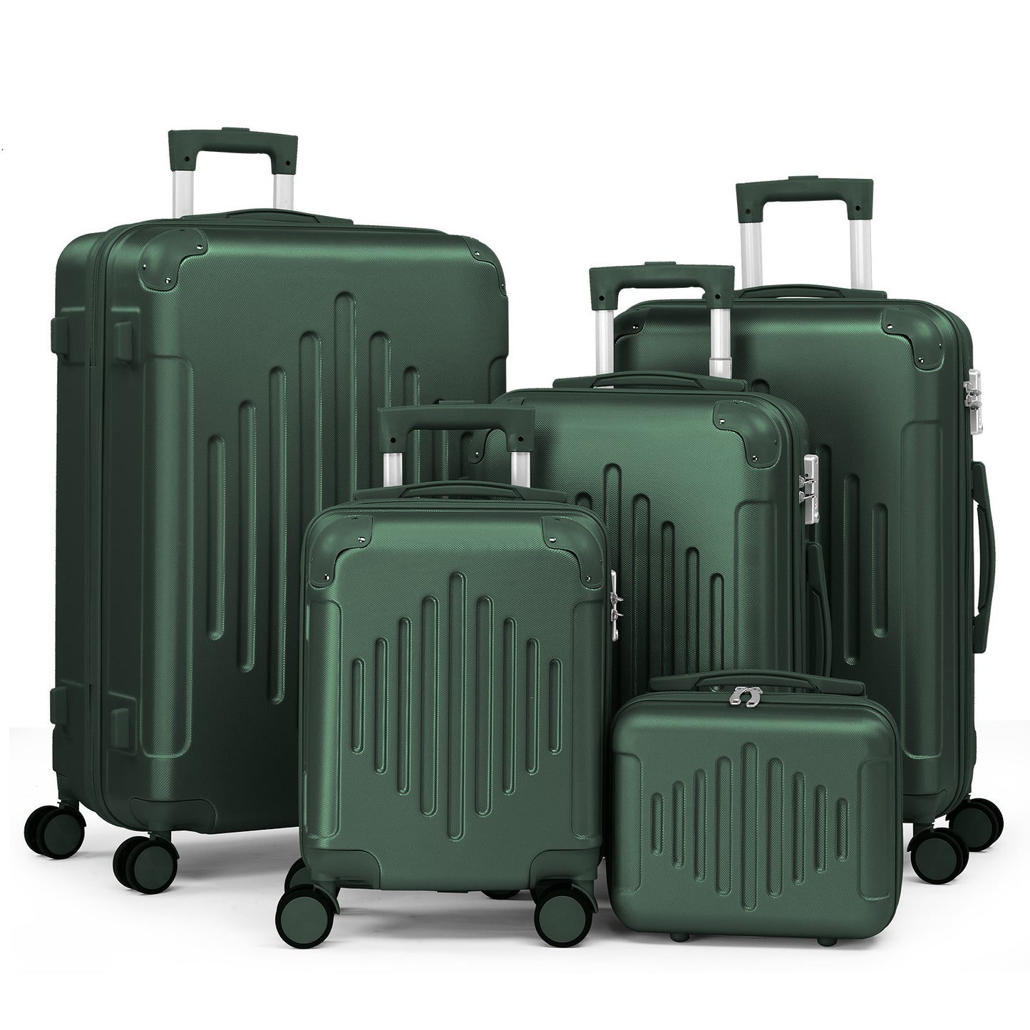 Luggage 4/ 5pcs Sets, Luggage Set with Spinner Wheels And Lock, Carry on Lightweight Hard Shell Luggage, Suitcase, Green