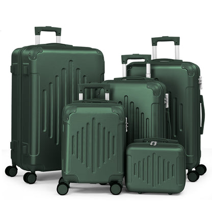 Luggage 4/ 5pcs Sets, Luggage Set with Spinner Wheels And Lock, Carry on Lightweight Hard Shell Luggage, Suitcase, Green
