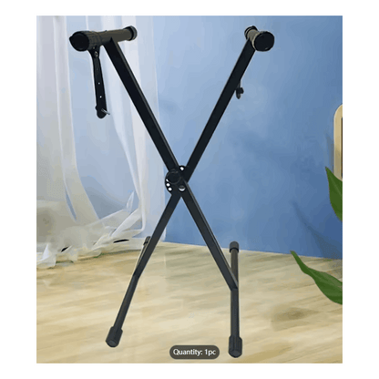 33-97cm Keyboard Stand with Locking Strap Adjustable X Frame Music Piano Keyboard Stand Portable Single Braced Electric Piano Stand with 7 Adjustable Height Positions Holds up to 20kg